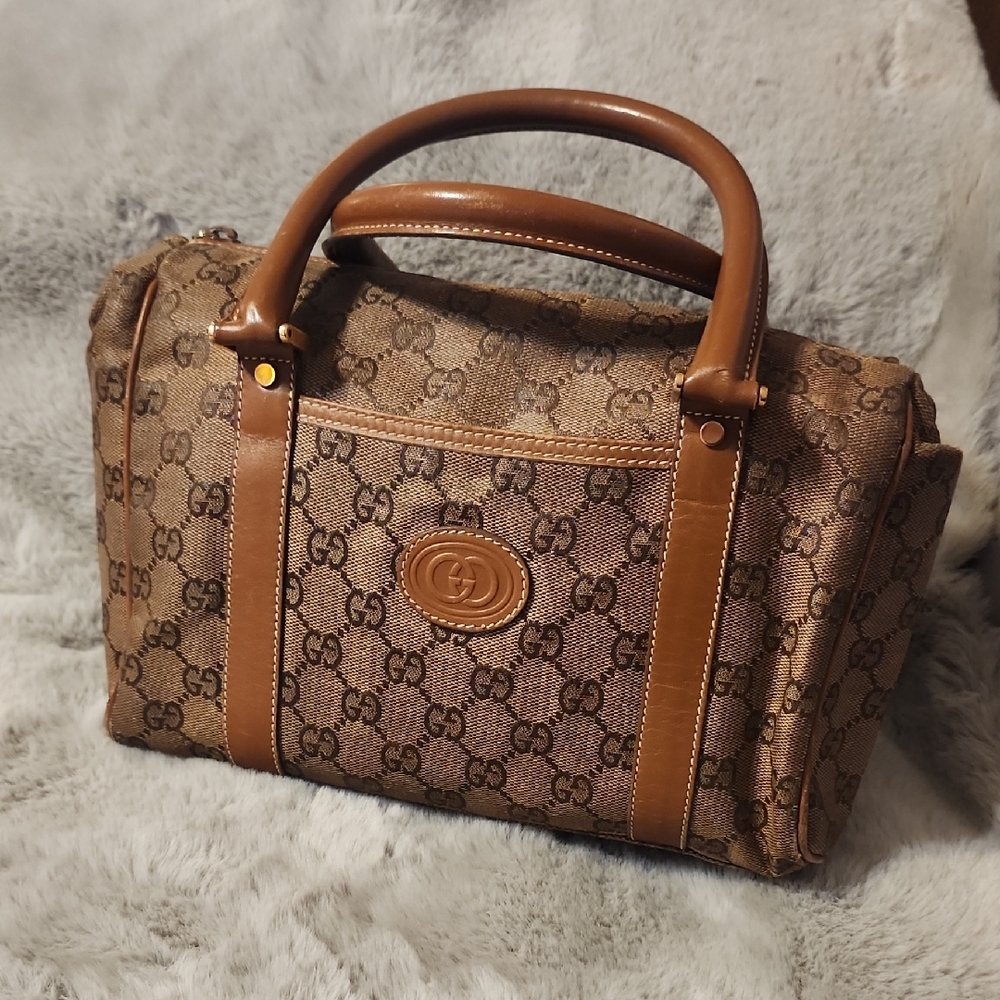 Gucci Tan Monogram Satchel